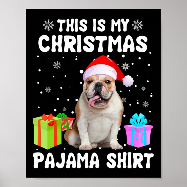 Poster Est Mon Noël Français Chien Chien Chien Pyjama Chi (Devant)