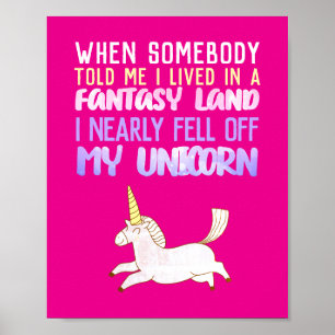 Poster est tombé de ma licorne, cadeaux de filles, courto