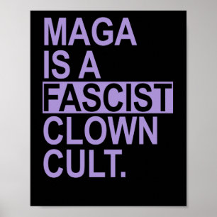 Poster Est Un Culte De Clown fasciste - Lavande