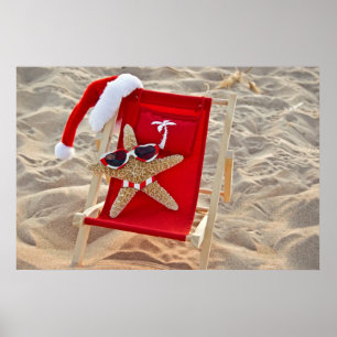 Poster Estarfish de Noël sur la plage