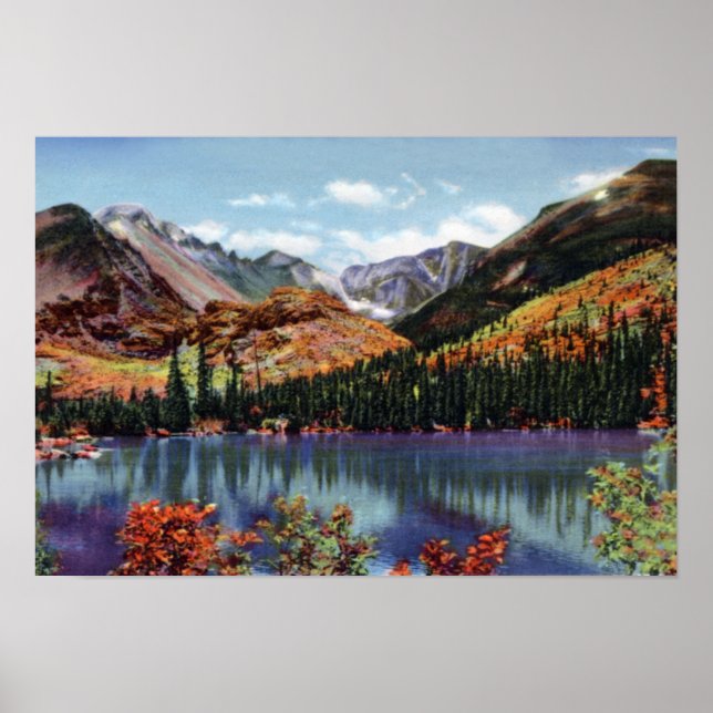 Poster Estes Park Colorado Bear Lake et Long's Peak (Devant)