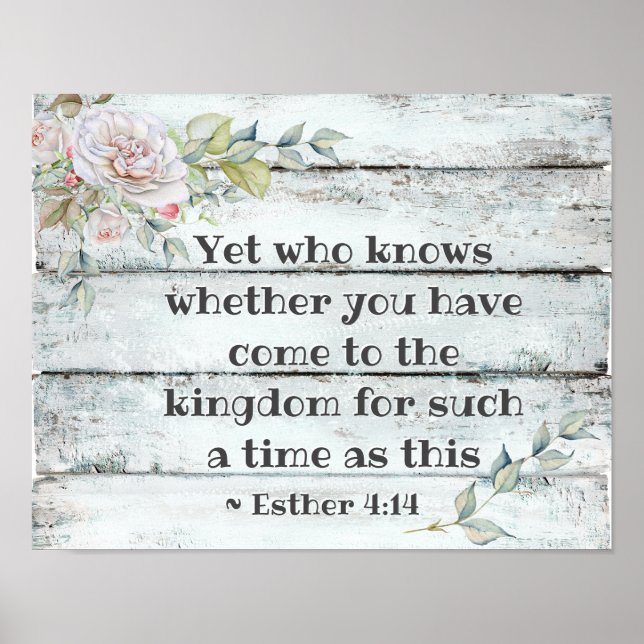 Poster Esther 4:14 .. Venez dans le royaume pour un tel t (Devant)