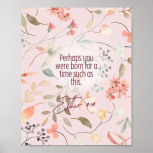 Poster Esther 4:14 verset biblique chrétien art