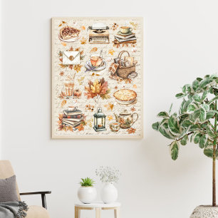 Poster esthétique antique préférée de l'automne vintage