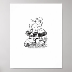 Poster Esthétique Cottagecore Grenouille Champignon Crapa