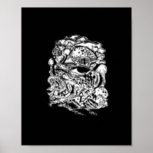 Poster esthétique Cottagecore Grenouille Champignon Gobli