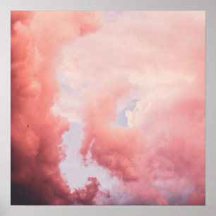 Poster esthétique Orange Sky et Cloud