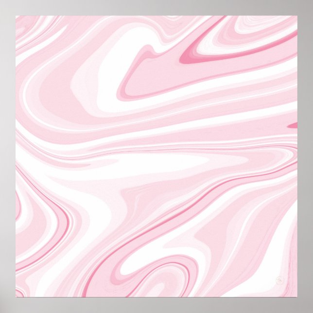 Poster Esthétique Retro Liquid Swirl Peinture rose (Devant)