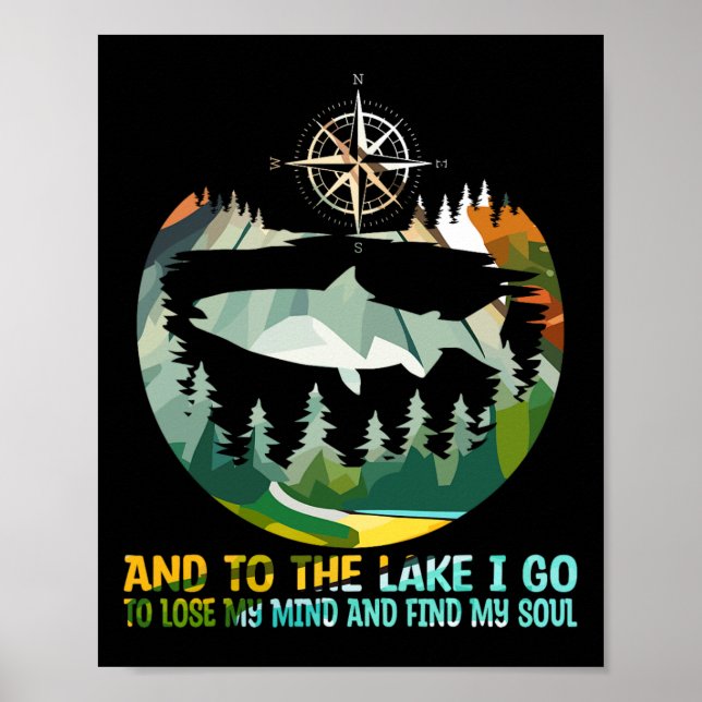 Poster Et Au Lac Je Vais Perdre Mon Esprit Camping Poisso (Devant)