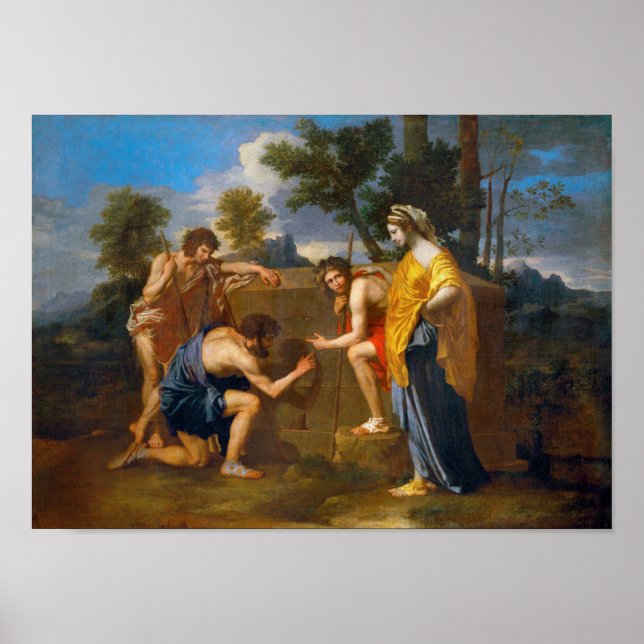 Poster Et dans Arcadia ego, Poussin (Devant)