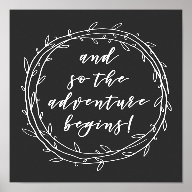 Poster Et donc l'aventure commence - Citation Inspiration (Devant)