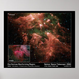 Poster Eta Carinae Région Starform - Spitzer Space Tel