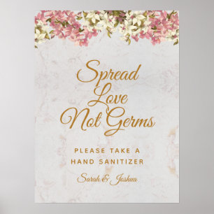 Poster Étaler l'amour non Germes Orchidées rose Mariage d