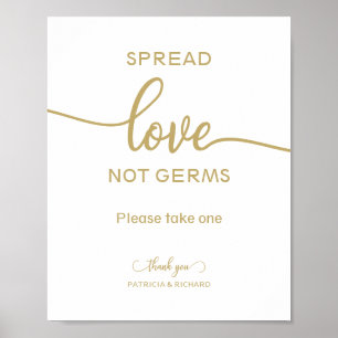 Poster Étaler l'amour pas les germes Main Sanitizer Faveu