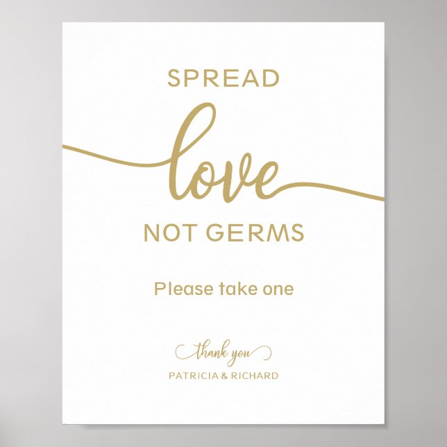 Poster Étaler l'amour pas les germes Main Sanitizer Faveu (Devant)