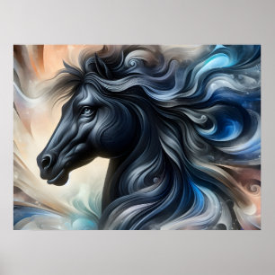 Poster Étalon Abstrait Sombre
