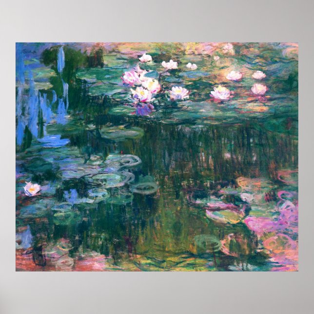 Poster Étang de fleurs d'eau (Devant)