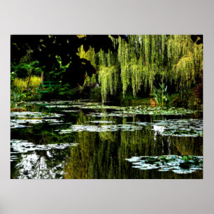 Poster Étang de Lily avec saules de Monet, Giverny, Franc