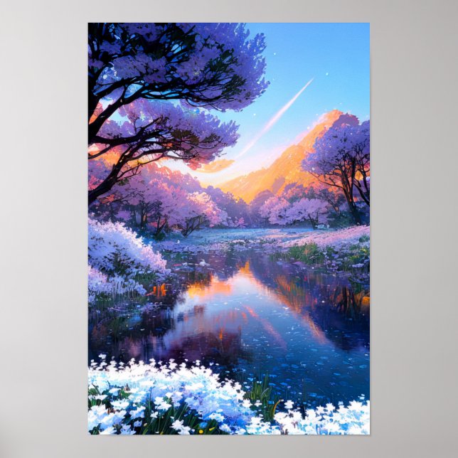 Poster Étang de tranquillité Ethérée (Devant)