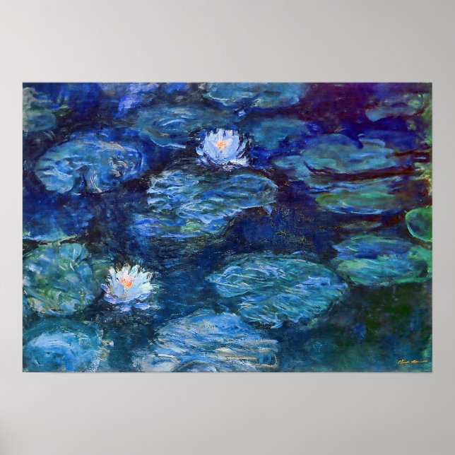 Poster Etang Lily en bleu par Claude Monet Fine Art (Devant)
