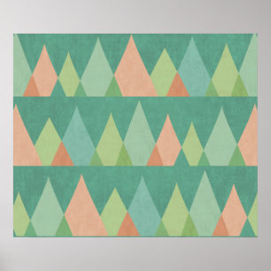 Poster Étape Geo Sud-Ouest   Motif triangle Turquoise