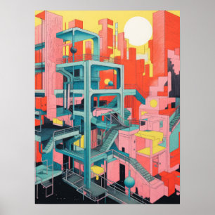 Poster Etapes : Un Voyage Kaleidoscopique À Travers Urbai