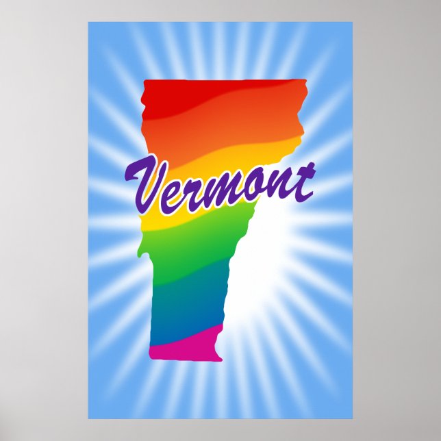 Poster État Arc-En-Ciel Du Vermont (Devant)