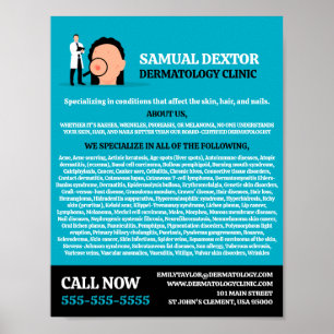 Poster État de la peau, dermatologue, Clinique de dermato