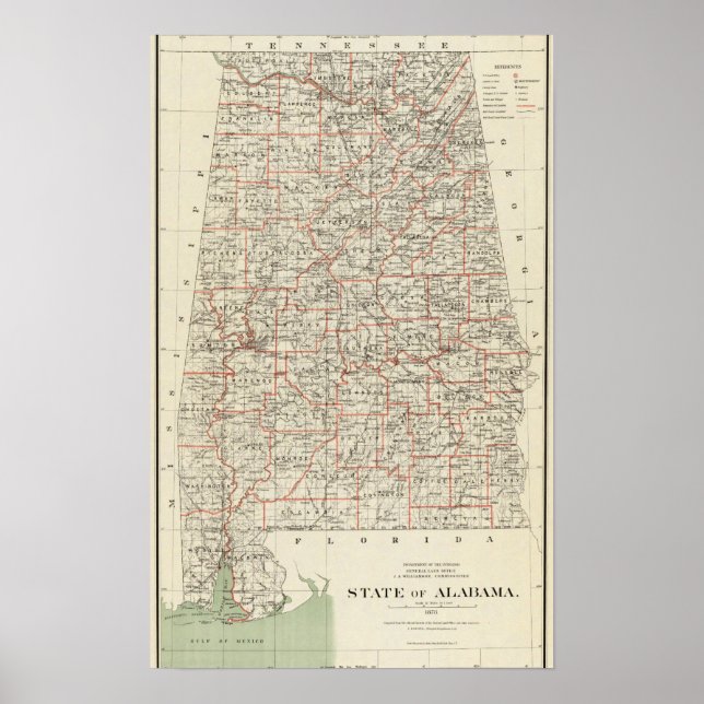 Poster État de l'Alabama (Devant)