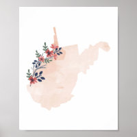 État de l'aquarelle florale de Virginie-Occidental