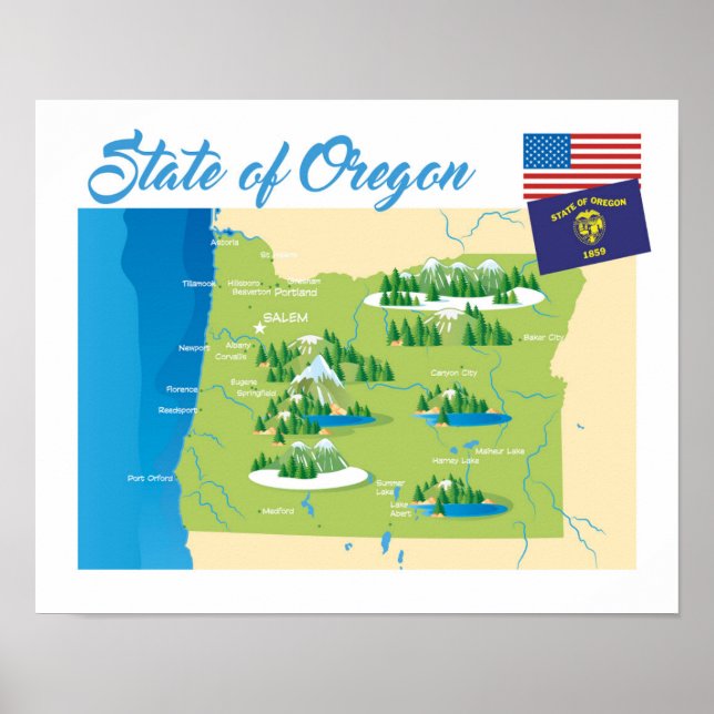 Poster État de l'Oregon (Devant)