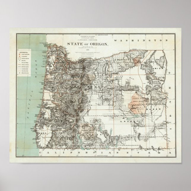 Poster État De L'Oregon (Devant)