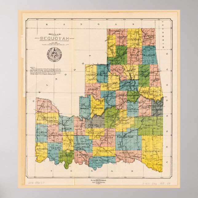 Poster État de Sequoyah, Oklahoma (1905) (Devant)