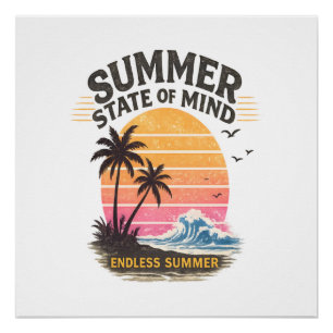 Poster État d'esprit d'été Vintage