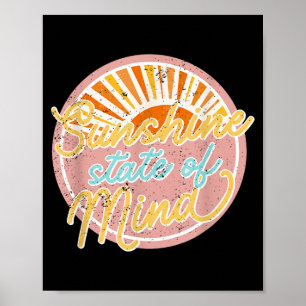 Poster État d'esprit Sunshine Rétro Été Été Délavé 60s Ho
