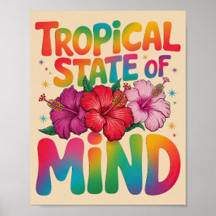 Poster État tropical de l'esprit Plage d'été Graphique