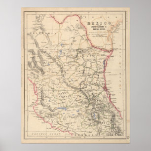 Poster États du nord-est et centraux du Mexique