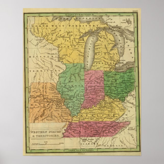 Poster États occidentaux, territoires (Devant)
