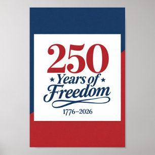 Poster États-Unis 250 ans de liberté Minimaliste Patrioti