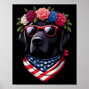 Poster États-Unis 4 juillet Noir Patriotique Américain La