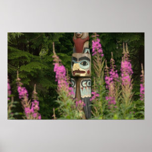 Poster États-Unis, Alaska, Ketchikan, Totem Bight State