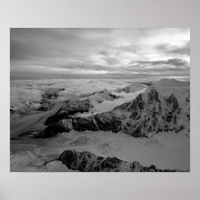 Poster États-Unis, Alaska, Parc national Denali, Vue aéri (Devant)