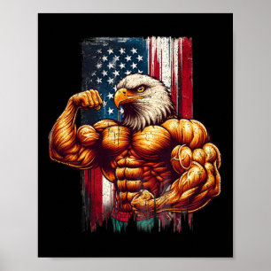 Poster États-Unis Amérique Drapeau Bodybuilding Bodybuild