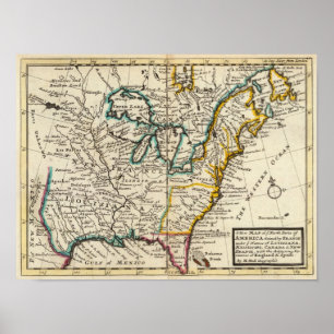 Poster États-Unis, Canada, Amérique du Nord