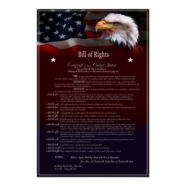 Poster États-Unis d'Amérique BILL des droits (Devant)