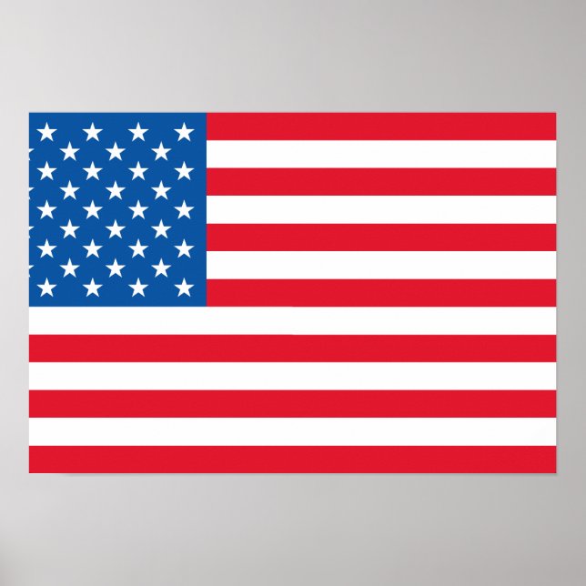 Poster États-Unis Drapeau étoiles et rayures (Devant)