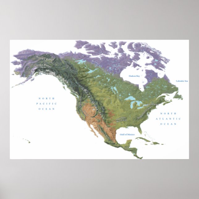 Poster États-Unis États-Unis American Mountain Ranges Car (Devant)