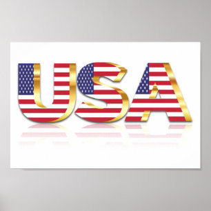Poster États-Unis - États-Unis d'Amérique - Drapeau - Pat