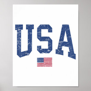 Poster États-Unis Femmes Hommes Enfants Patriotique Améri