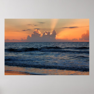 Poster États-Unis, Géorgie, île de Tybee, plage de Tyb